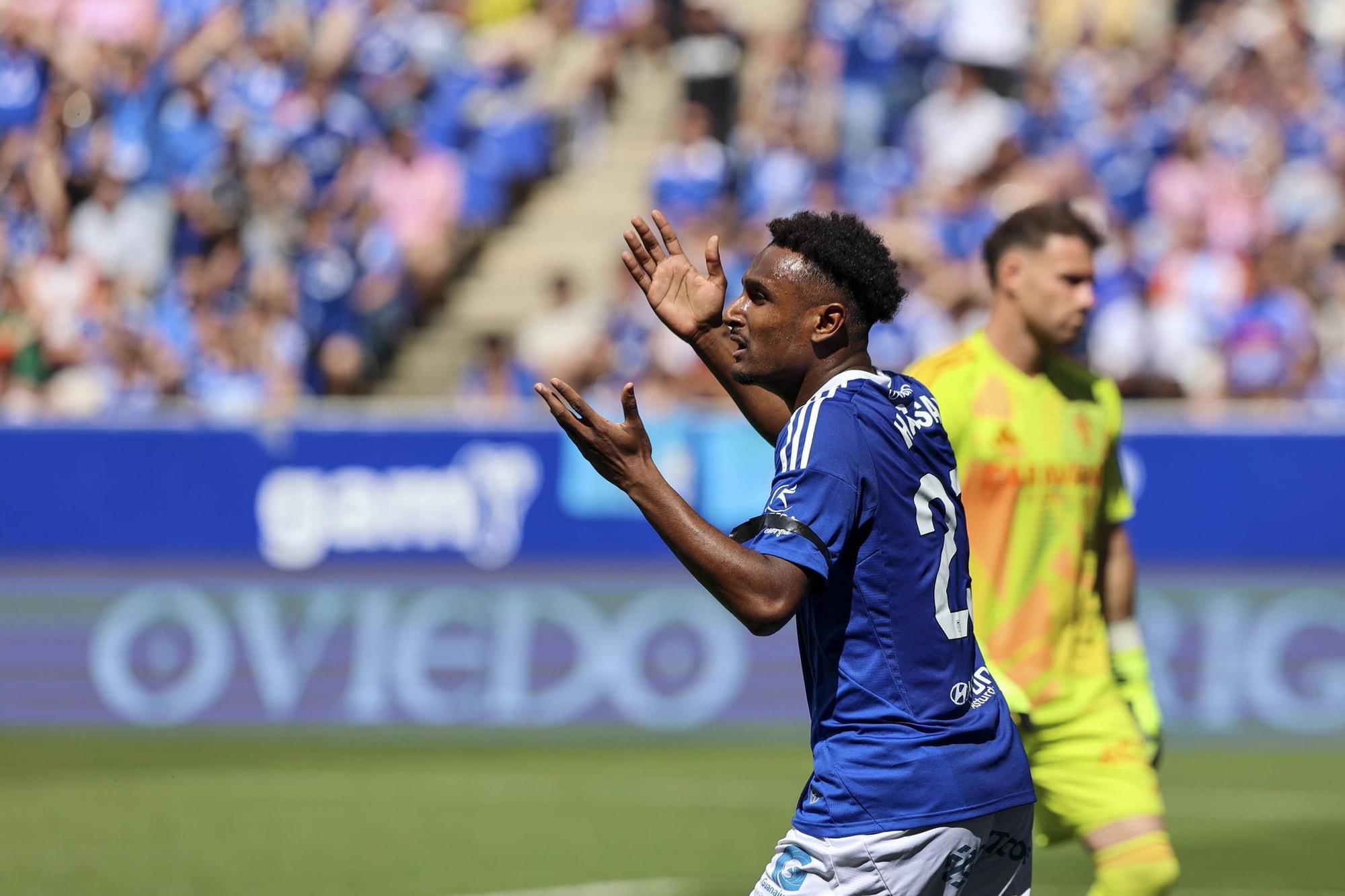 EN IMÁGENES: Ambientazo en la valiosa victoria del Oviedo contra el Zaragoza