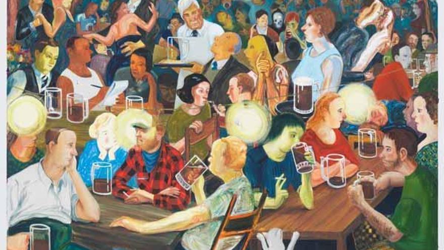 Brooklyn Biergarten II, una obra de Nicole Eisenman de la muestra &quot;Living together&quot;.