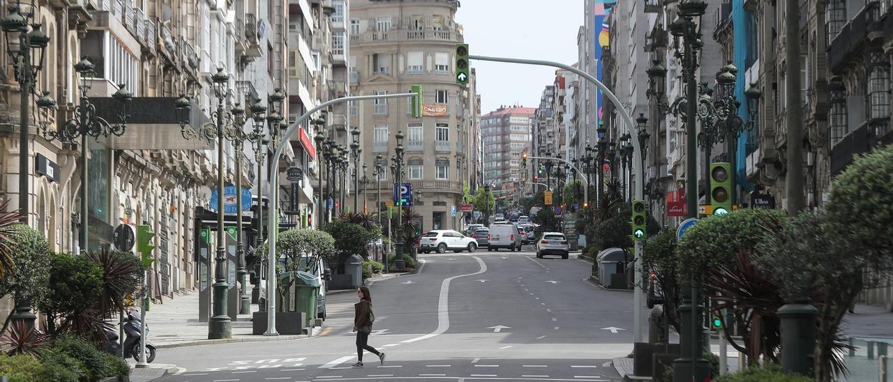 Vista de la calle Urzáiz de Vigo.