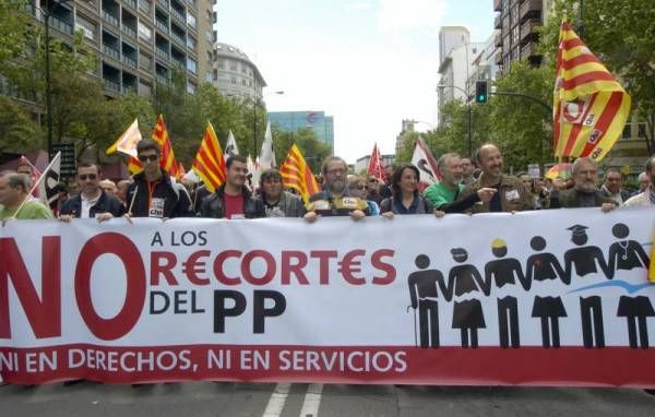 Manifestación contra los recortes en Zaragoza