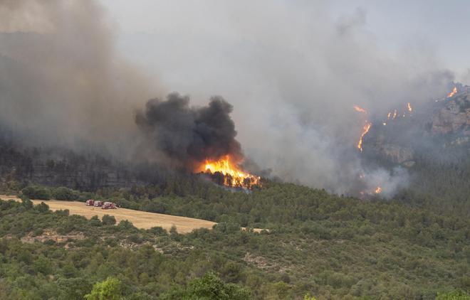 Incendio en Artesa de Segre, en Lleida)