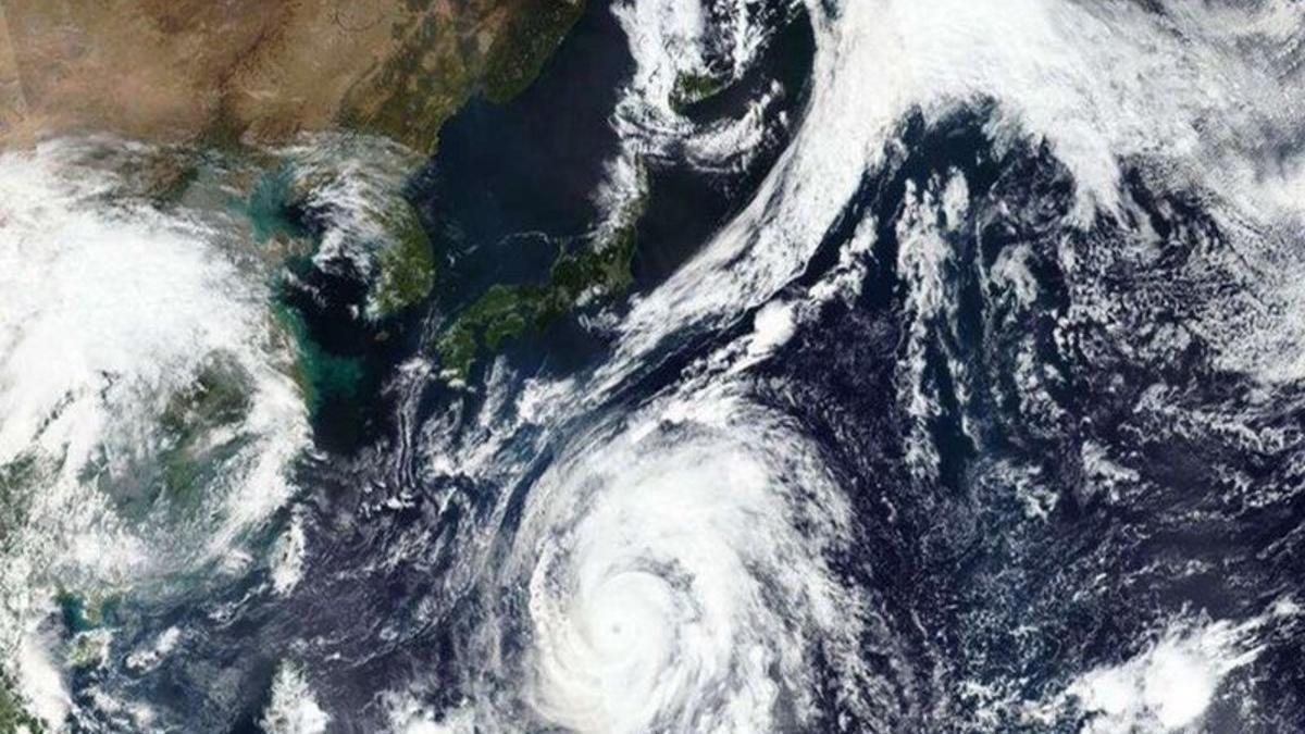 Vista satelital del tifón Hagibis sobre el territorio japonés.