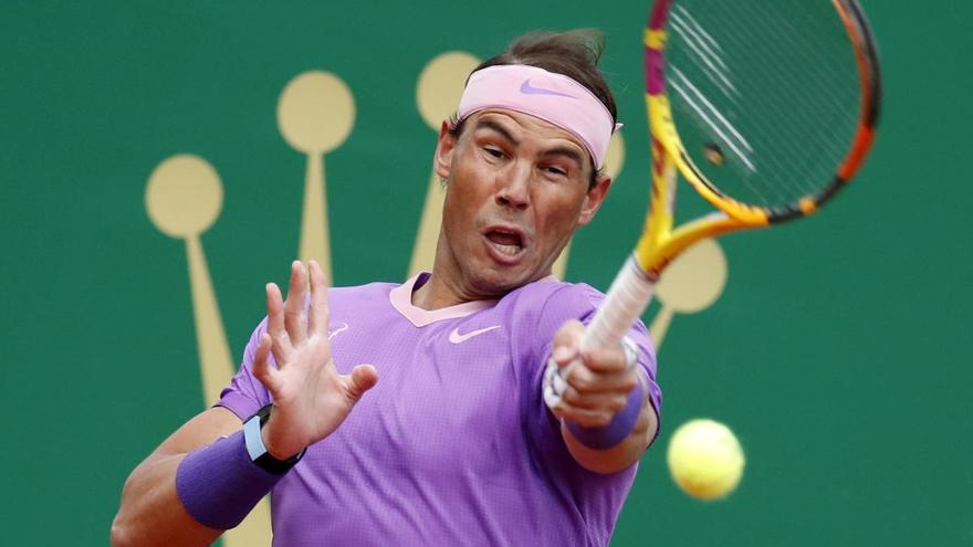 Rafa Nadal, en su partido ante Federico Delbonis en Montecarlo.