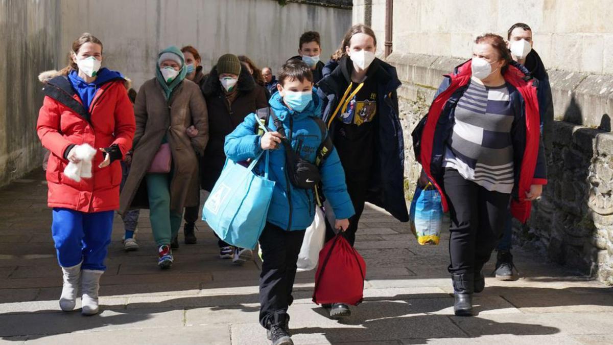 Un grup de refugiats ucraïnsesos acabats d’arribar | EUROPA PRESS
