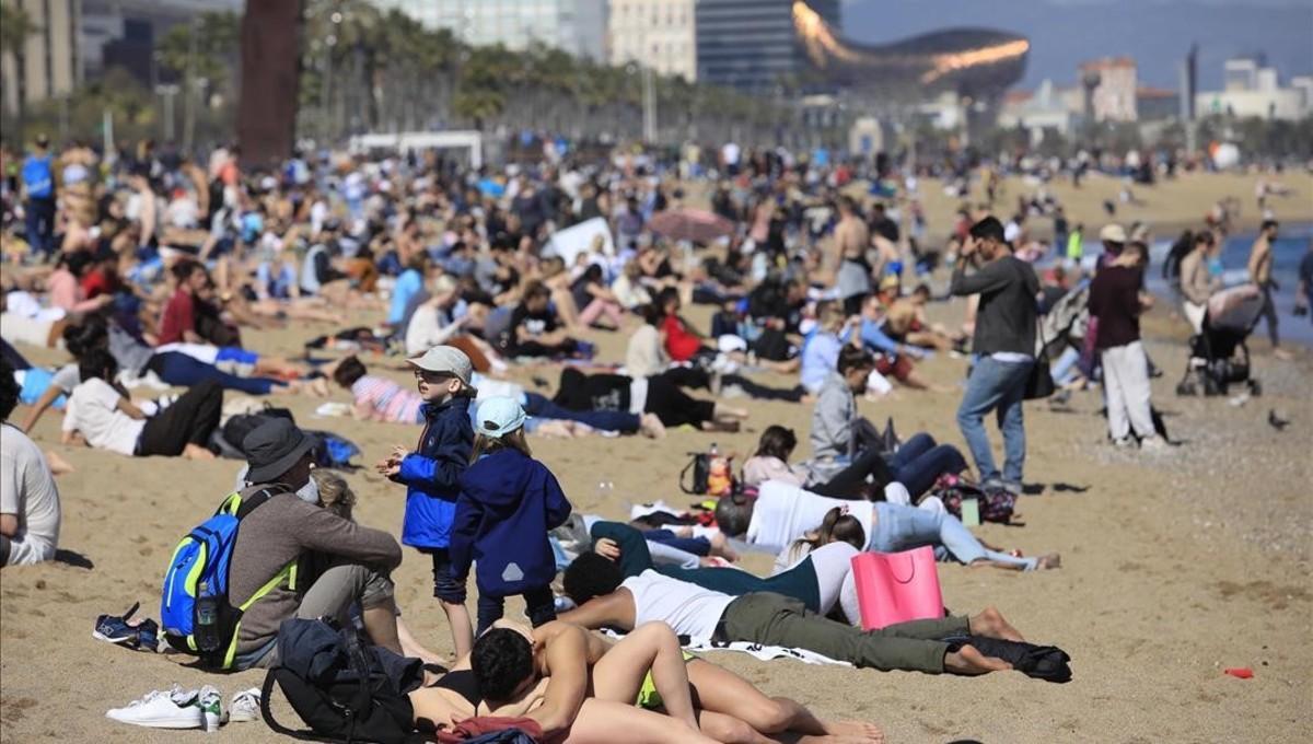 La platja de la Barceloneta. La platja de la Barceloneta.