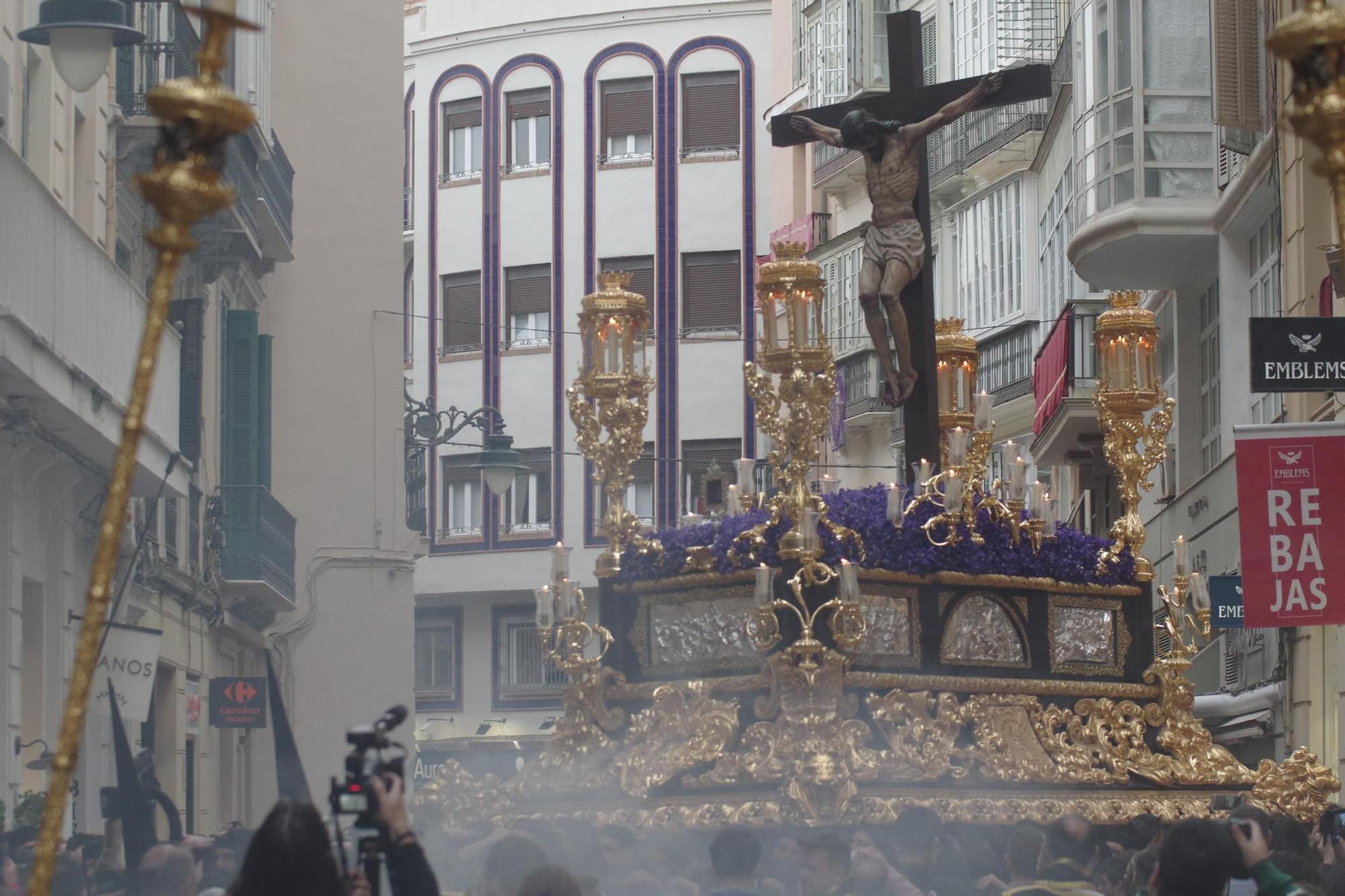 Procesión del Cristo de la Clemencia en el Sábado de Pasión de la Semana Santa de Málaga.