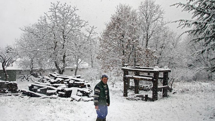 Nieve en la comarca de La Cepeda (León)