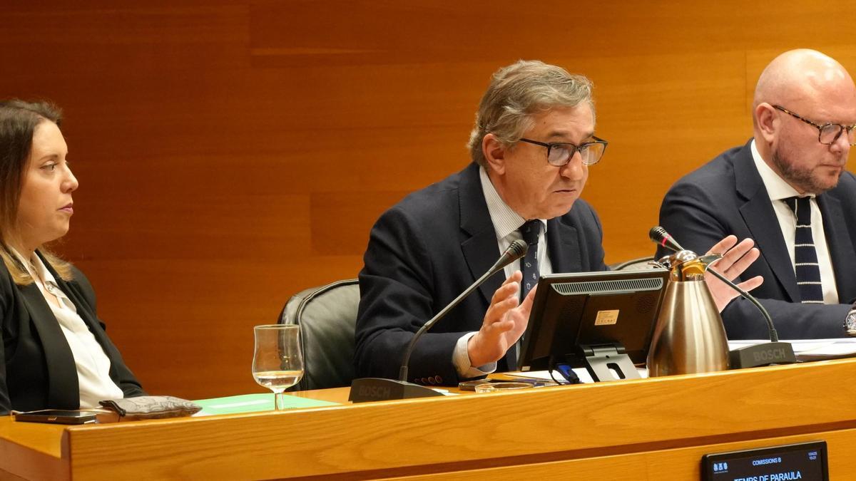 Rovira, en su comparecencia en la comisión de las Corts, este martes.