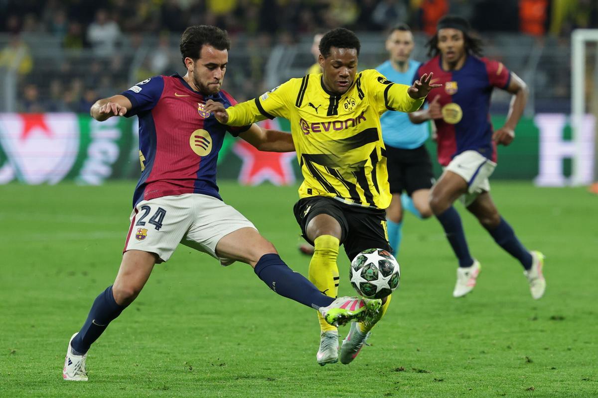 Eric Garcia, en el partido de la Champions ante el Borussia Dortmund