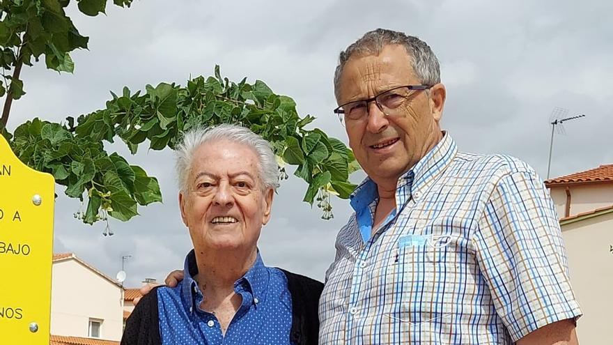 Pepe Ramos junto a su amigo Antonio Hidalgo, Juez de Paz de Moraleja del Vino, el pasado mes de junio