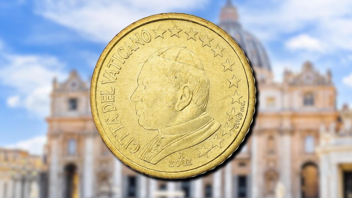 Moneda de 50 céntimos del Vaticano de 2002