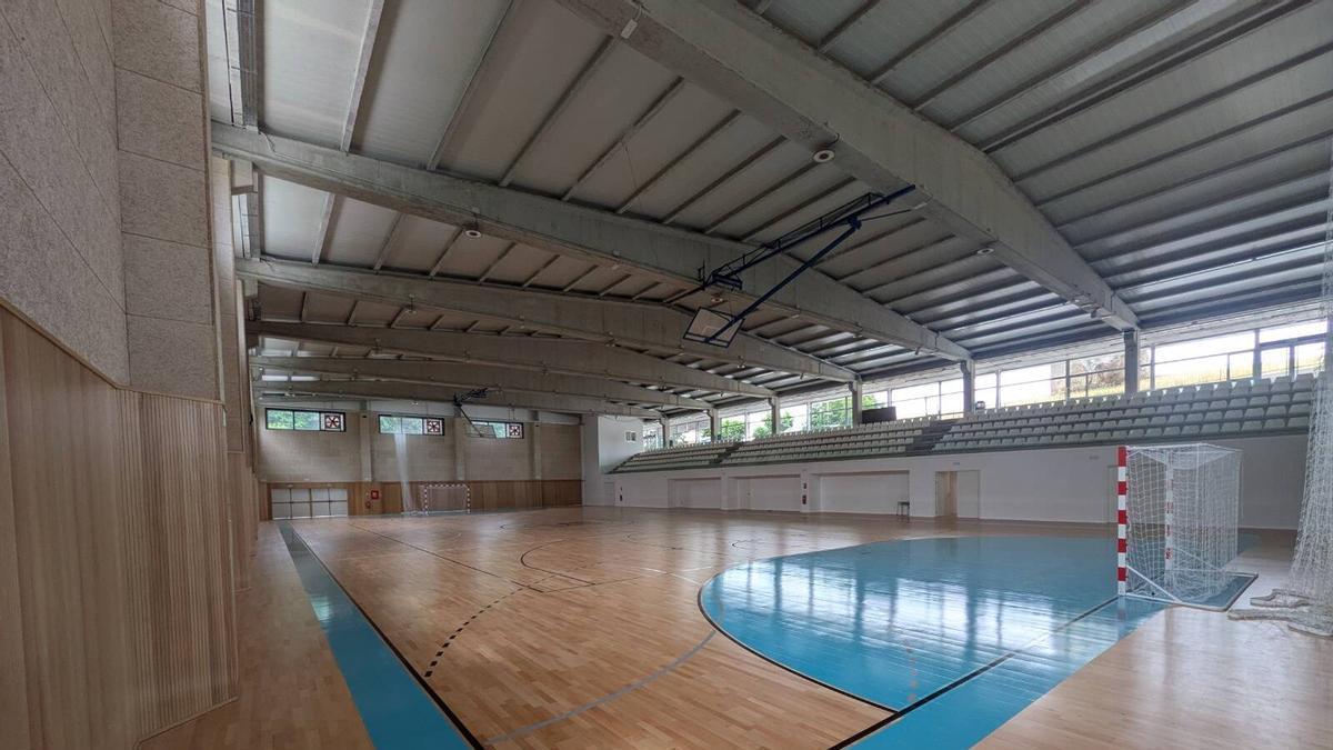 Interior del reformado pabellón de Beluso.