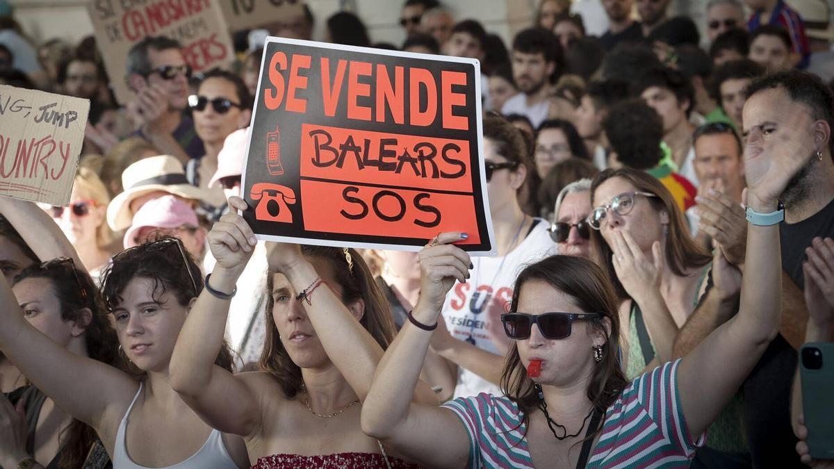 Un moment de la manifestació contra la massificació del passat 26 de juliol.
