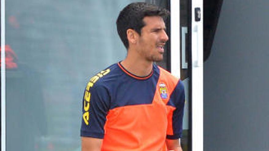 Vicente Gómez, durante el entrenamiento del viernes en Telde.