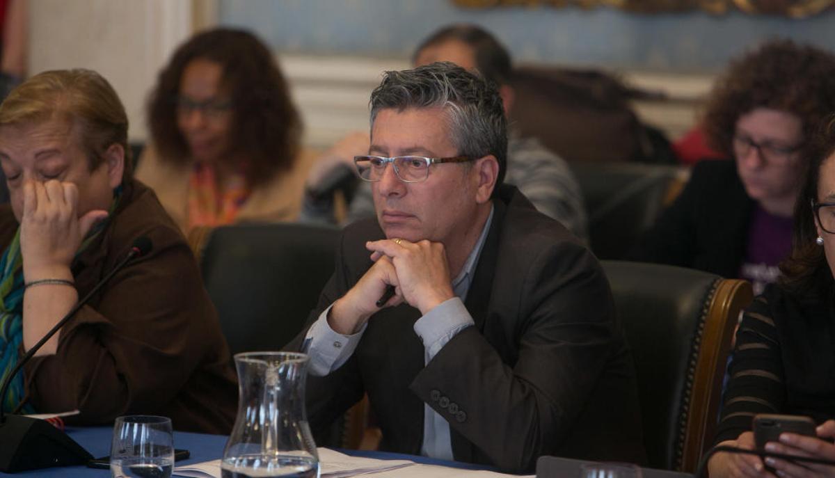 El concejal socialista Fernando Marcos, en un pleno
