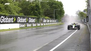 Hamilton rodando en mojado en Canadá