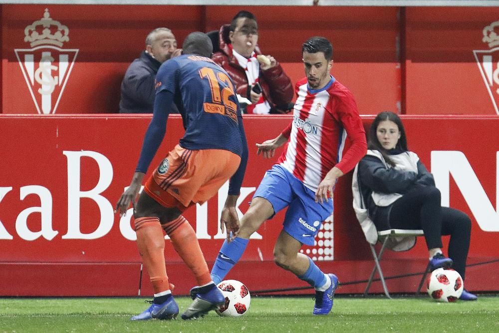 El partido de Copa entre el Sporting y el Valencia, en imágenes