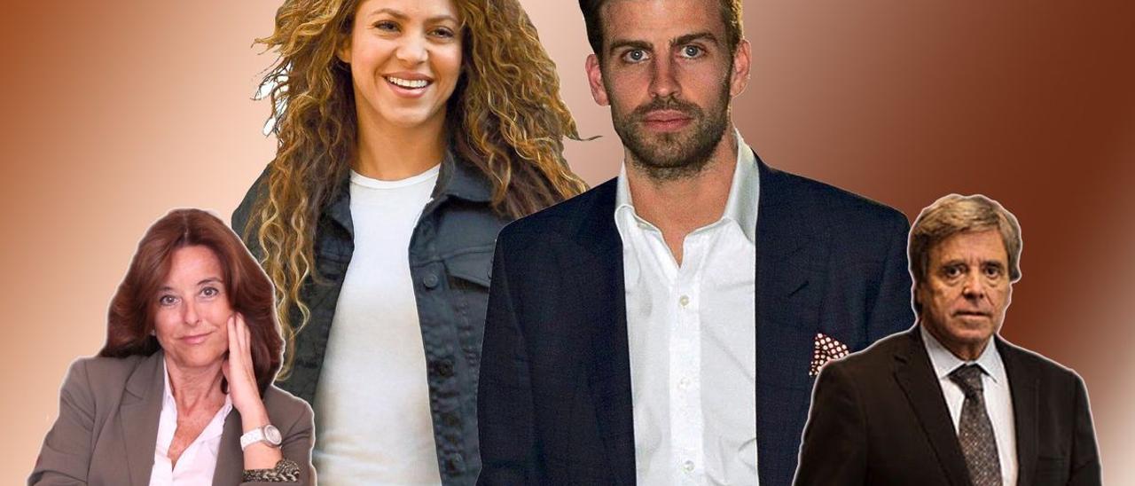 Shakira, Gerard Piqué y sus abogados.