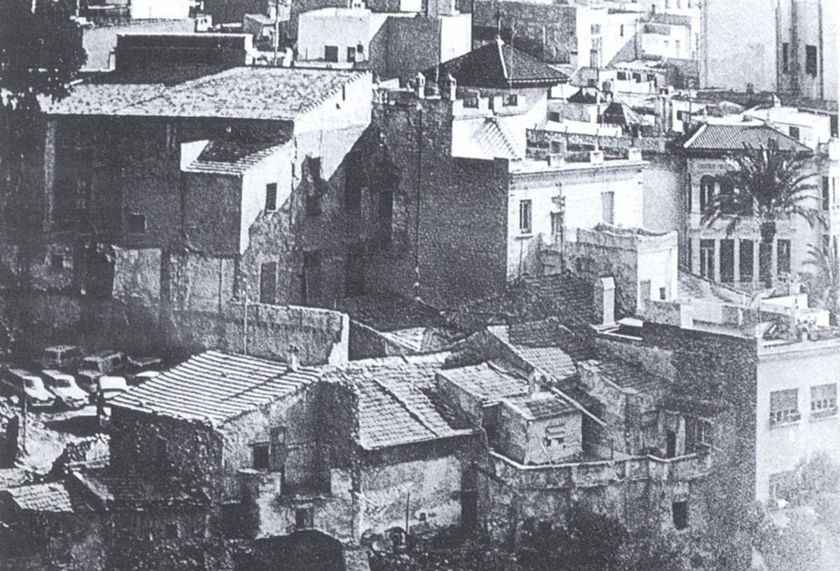 Vista aèria de la zona cap al 1975.