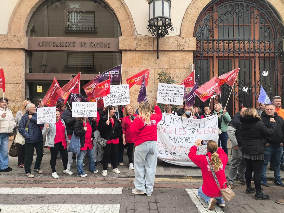 Un momento de la protesta.
