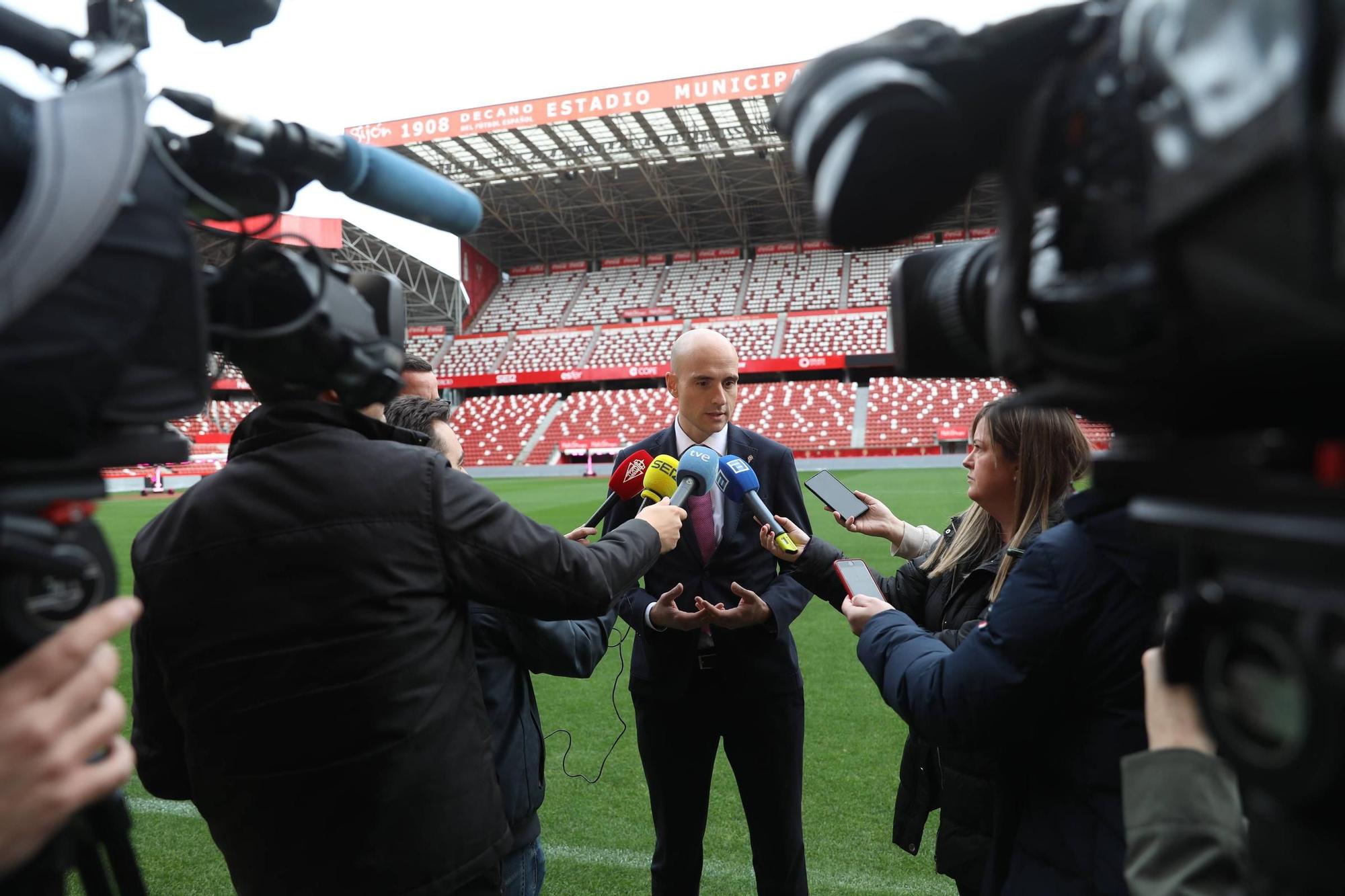 La visita del presidente de la Federación Española de Fútbol, Pedro Rocha, a Asturias, en imágenes