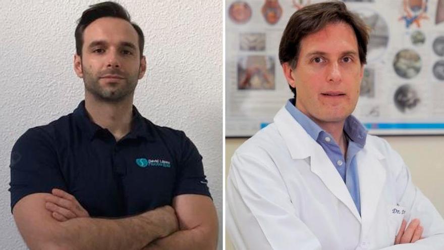 El fisioterapeuta David López y el doctor Jesús Iniesta Turpín