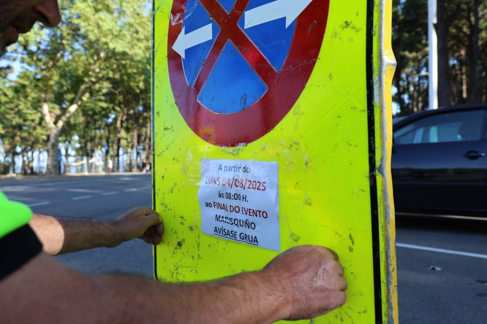 Restricciones de tráfico en Samil por el montaje de O Marisquiño