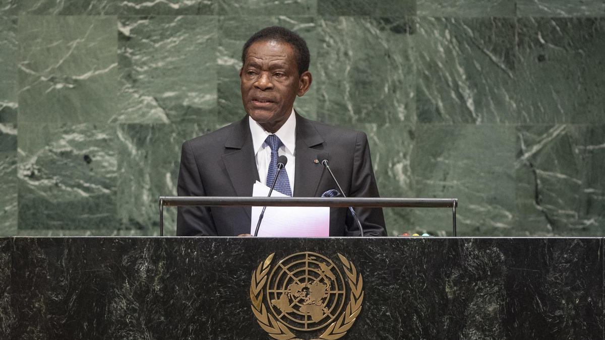 Teodro Obiang, en una intervención en la Asamblea de Naciones Unidas en 2022.