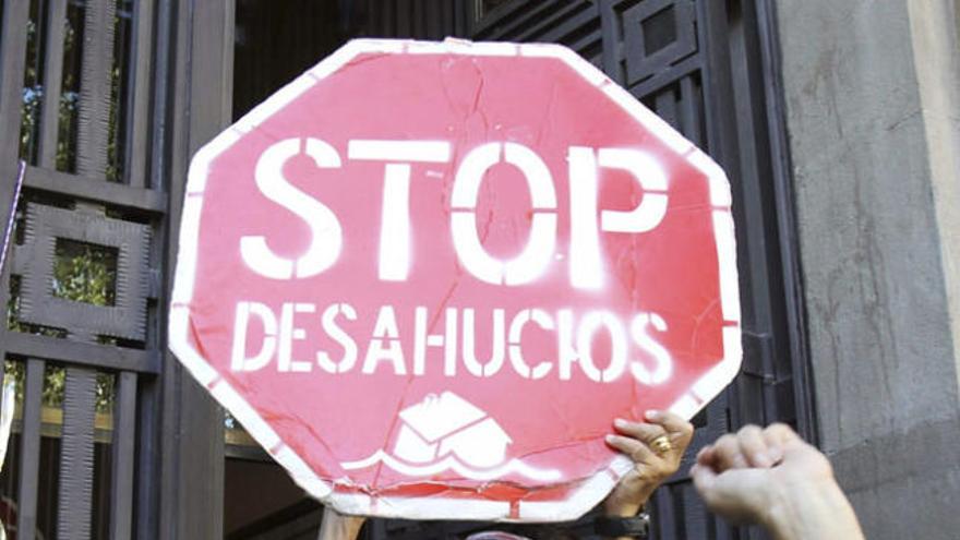 Manifestación en contra de los desahucios.
