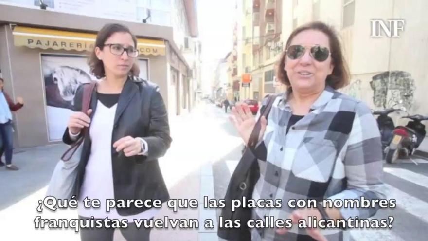 Los alicantinos opinan sobre la reposición de las placas con nombres franquistas