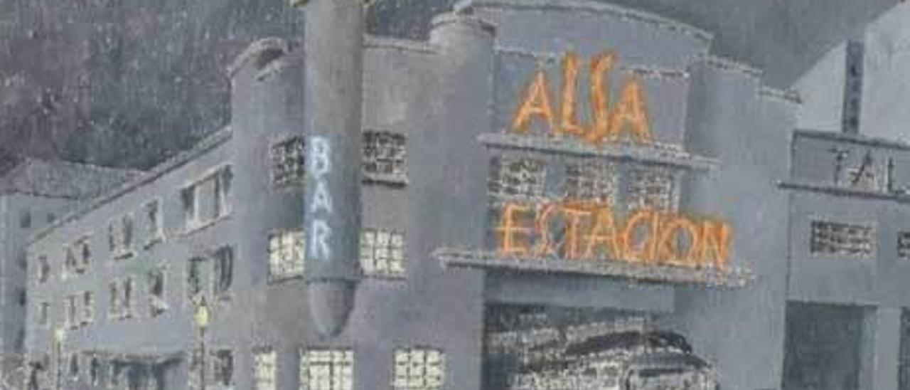 El edificio de los Alsas pintado por Pelayo Ortega