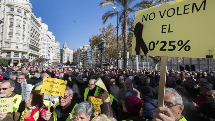 La manifestación que llevaron a cabo los pensiones el 22 de febrero.