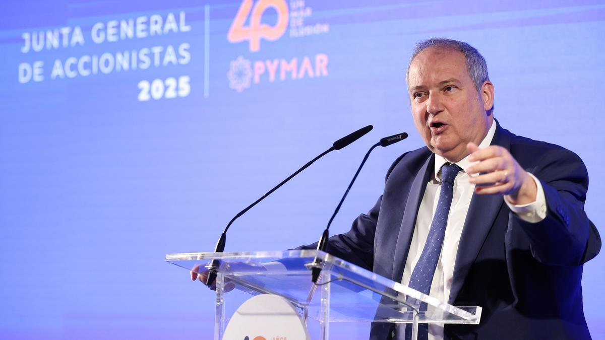 El ministro Jordi Hereu interviente en la junta general de accionistas de Pymar.