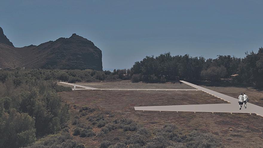 El paisaje árido se transforma en un vergel entre senderos