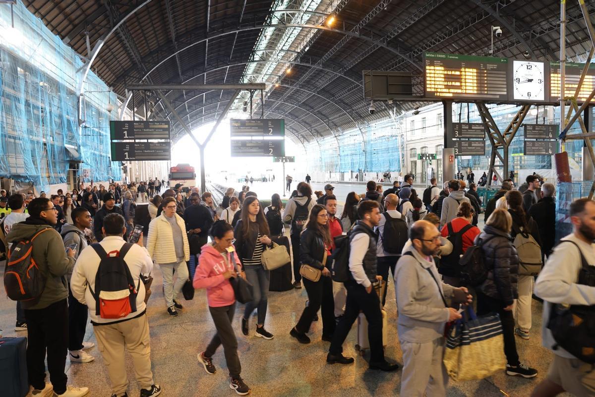La estación del Norte de València, esta mañana.