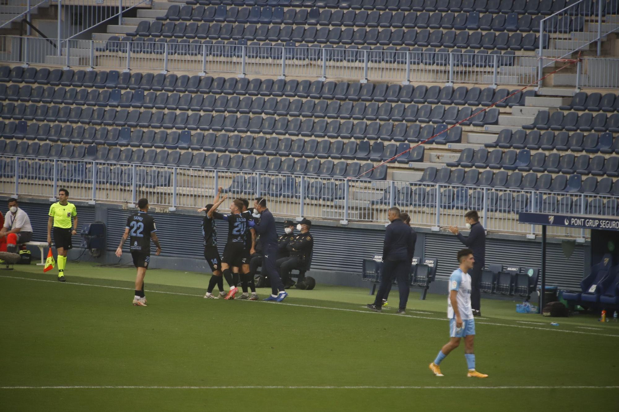 Partido de la Liga Smartbank entre el Málaga CF y el Almería