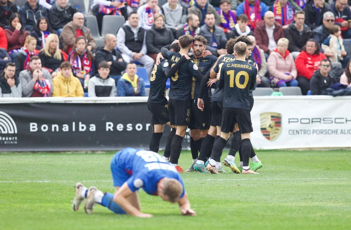 Celebración del gol del Intercity