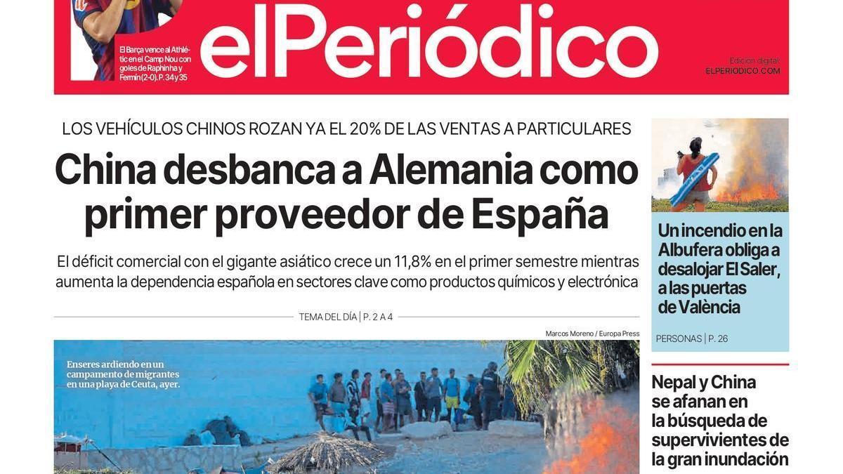 La portada de EL PERIÓDICO del 28 de agosto de 2026