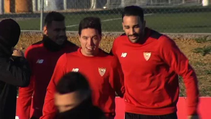 Nasri acapara todos los focos durante el entrenamiento del Sevilla
