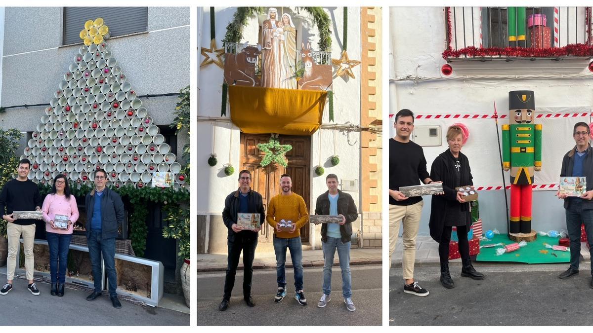 Los tres primeros premios del concurso navideño de fachadas de Figueroles.