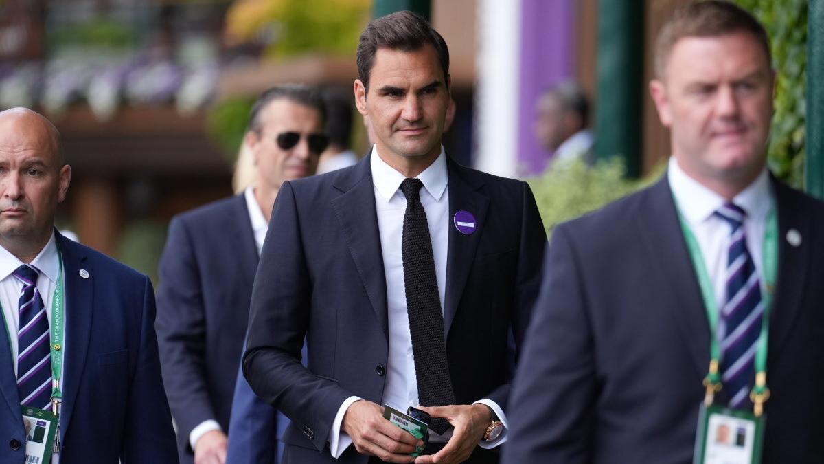 Roger Federer llegando a Wimbledon