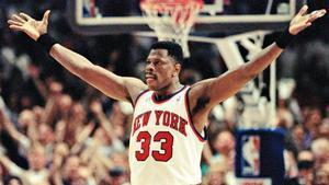 Patrick Ewing, con la camiseta de los New York Knicks.