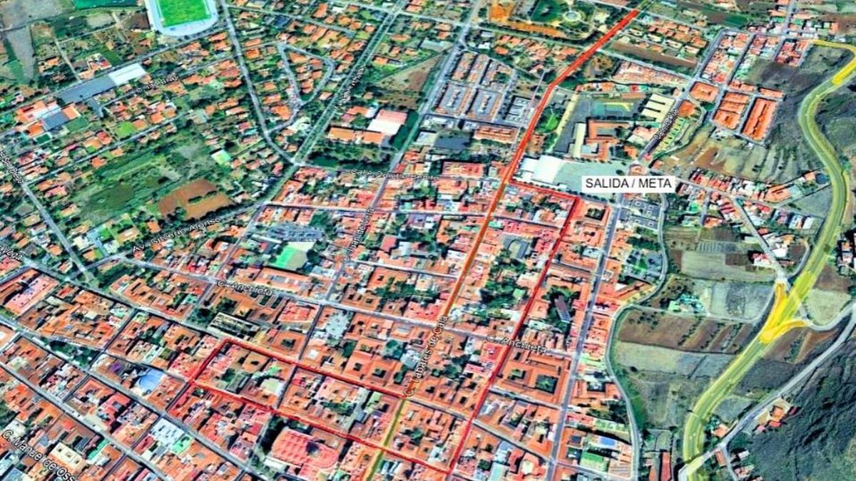 Recorrido de la carrera en La Laguna