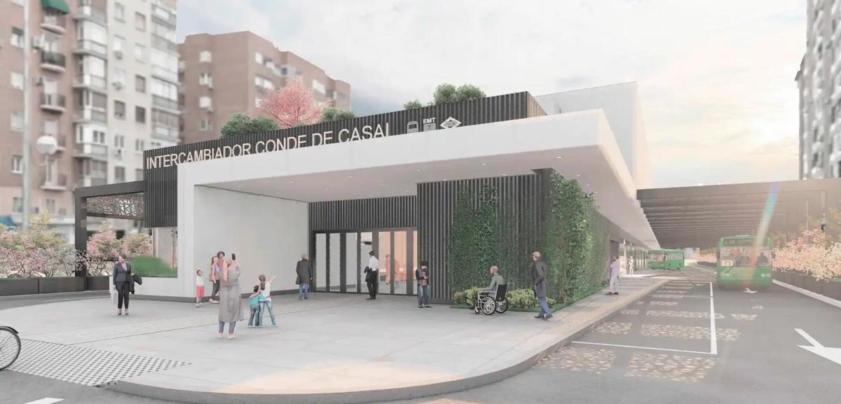 Render del nuevo intercambiador de Conde de Casal.