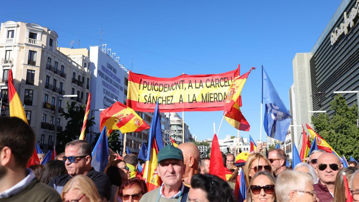 La manifestación contra la amnistía en Madrid