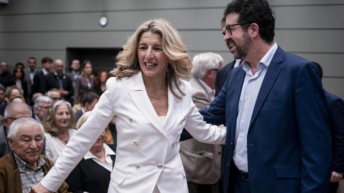 La vicepresidenta segunda, Yolanda Díaz y el secretario de Estado de Empleo y Economía Social, Joaquín Pérez Rey.