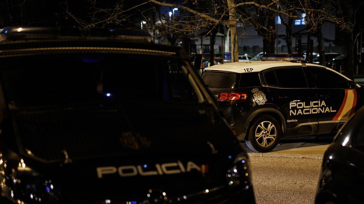 Imagen de archivo de dos coches de Policía Nacional