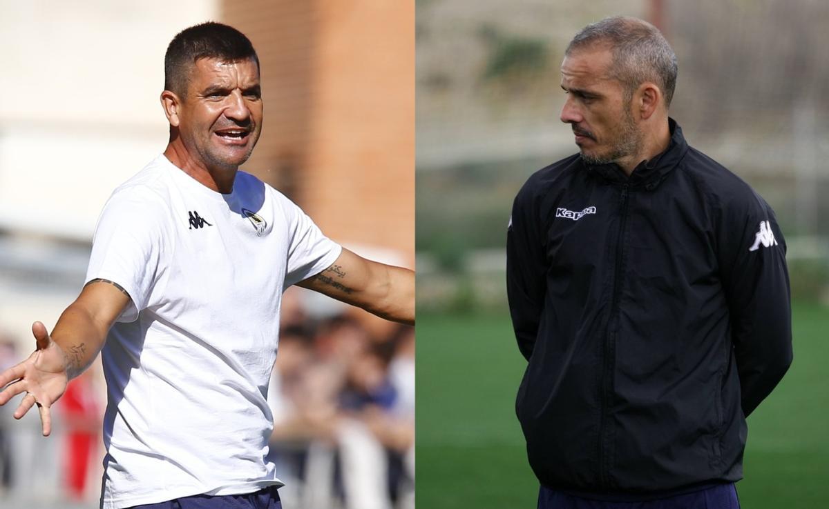 Rubén Torrecilla (i) u Beto Company, los entrenadores que han dirigido 12 partidos al Hércules este curso.