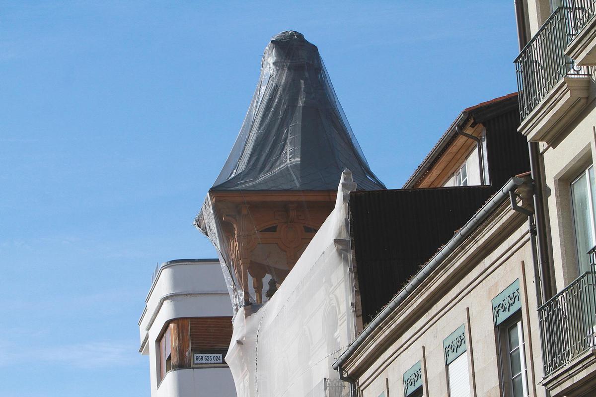 Detalle del estado actual de la cúpula del edificio tras los trabajos de consolidación.