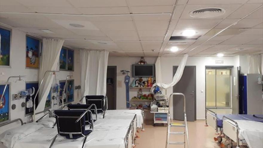 El hospital de día infantil se ve afectado por una fuga de agua